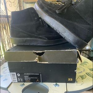Brand new black suede Jordan retro 2 shoes